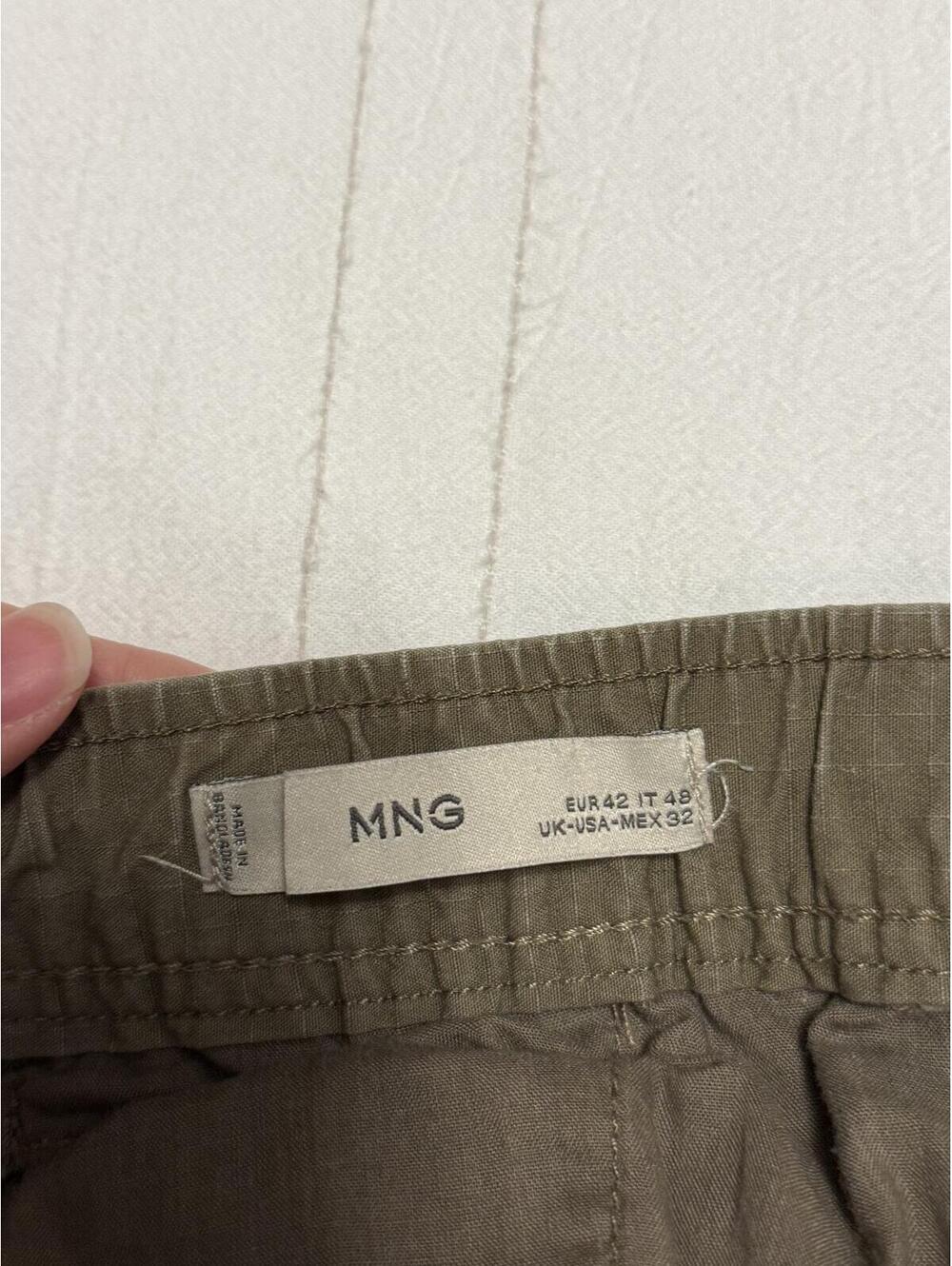 Mango MNG Olive Khaki Cargo Jogger Pants Men's Size 32 Drawstring Tapered - Picture 3 of 6